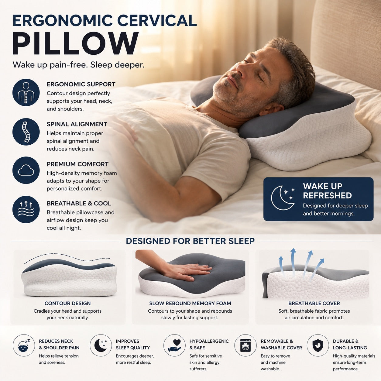 Ergonomic Cervical Pillow