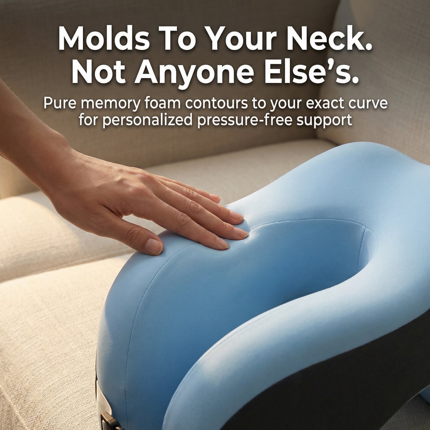U-Shape Pure Memory Foam Neck Pillow
